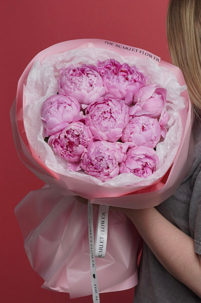 Bouquet Pecher - pink peonies