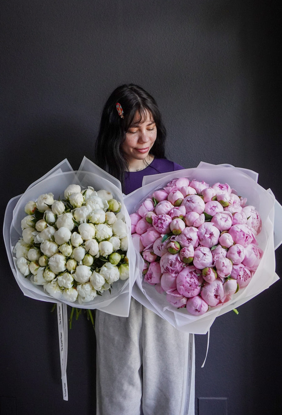 Bouquet - Peony Cloud - 50 white peonies