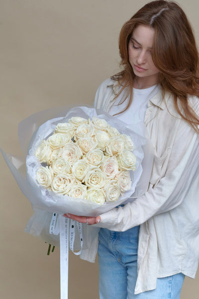 White Roses Bouquet - Same Day Delivery