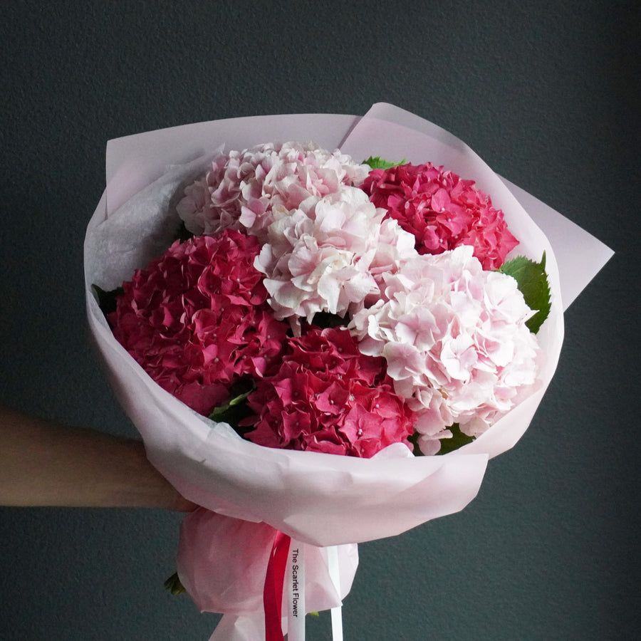 Bouquet Sweetness - hot pink hydrangeas