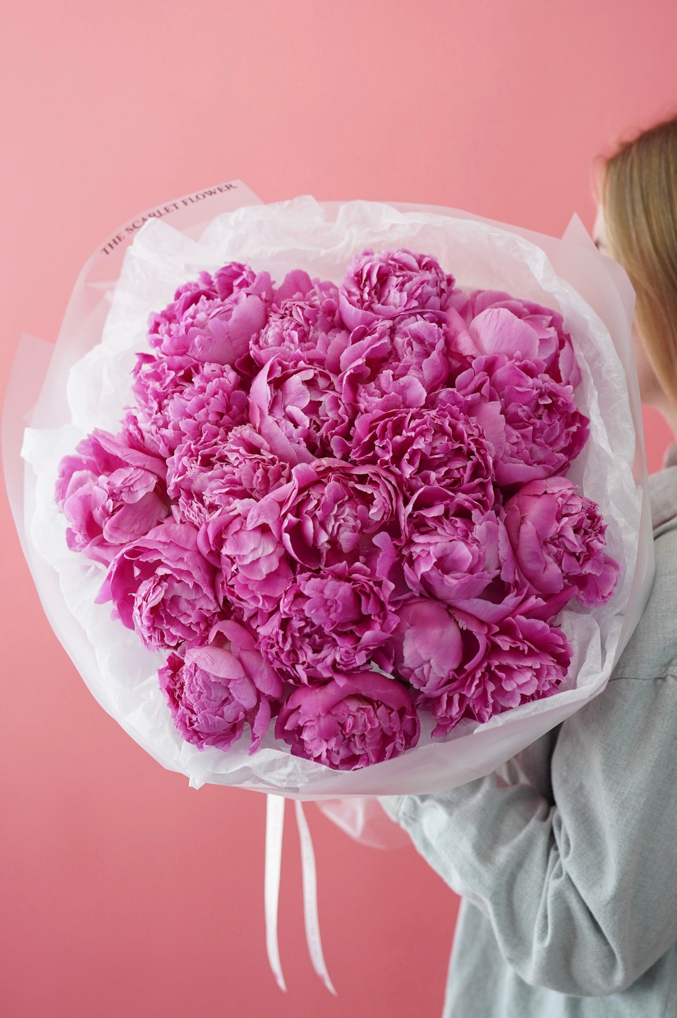 Bouquet Bright Love - pink peonies