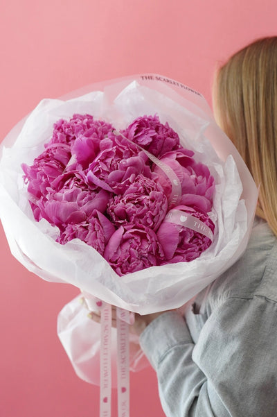 Bouquet Bright Love - pink peonies
