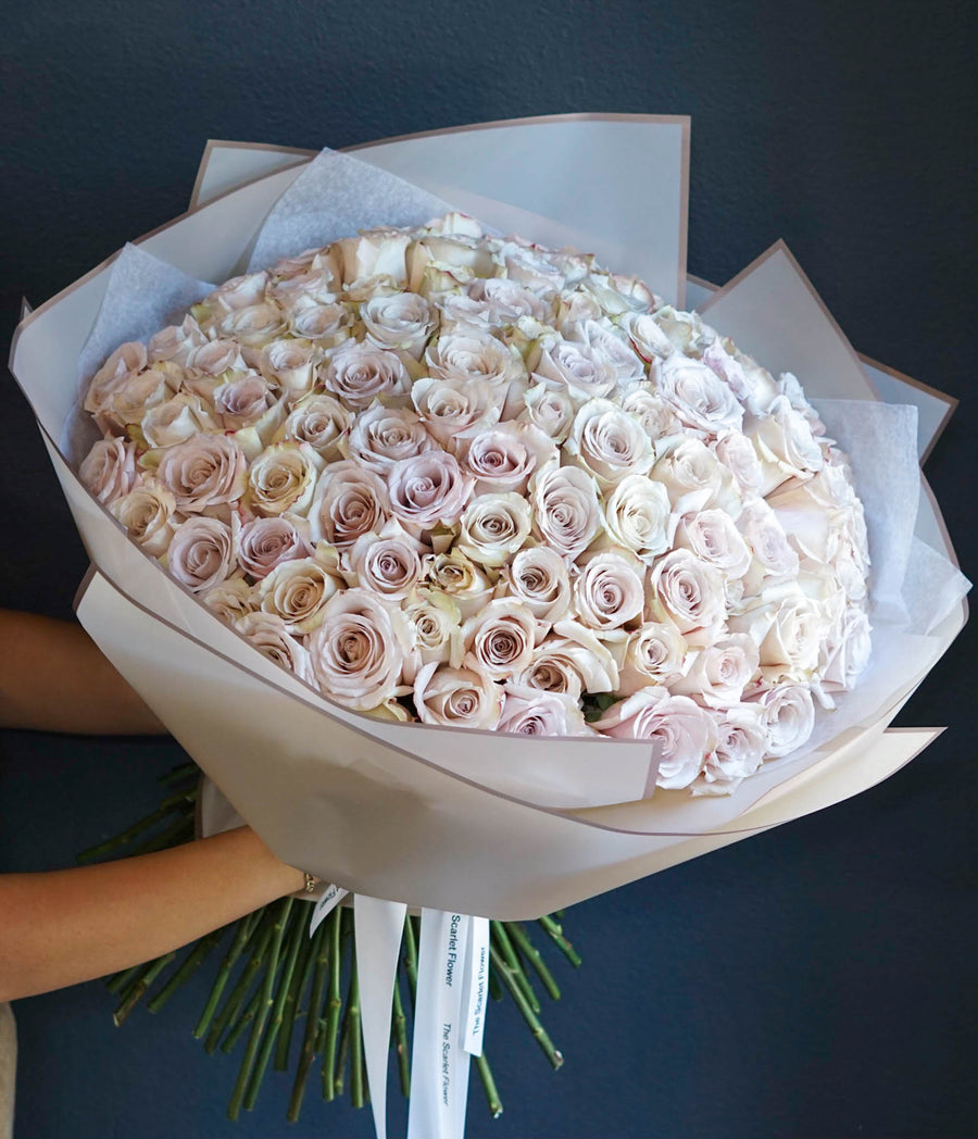 100 Kisses - same day delivery 100 roses fresh cut bouquet