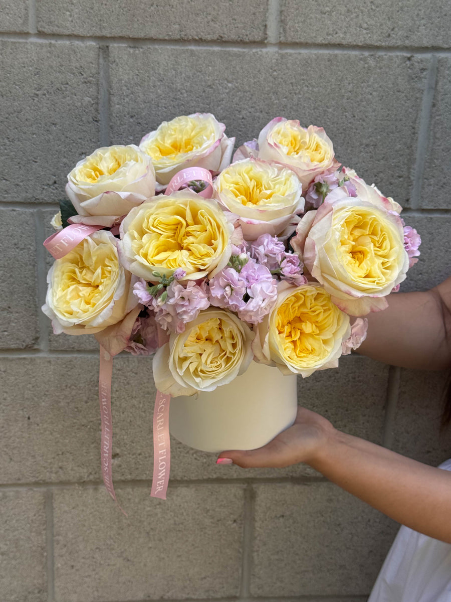 Vase - Buttercream Edit - peony garden roses