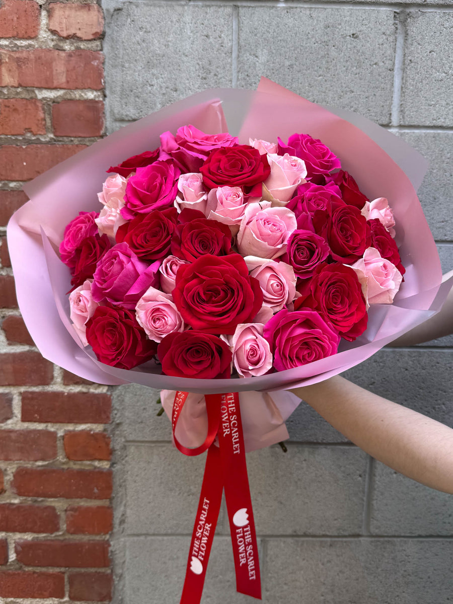 Bouquet - Pink Romance - mix of roses