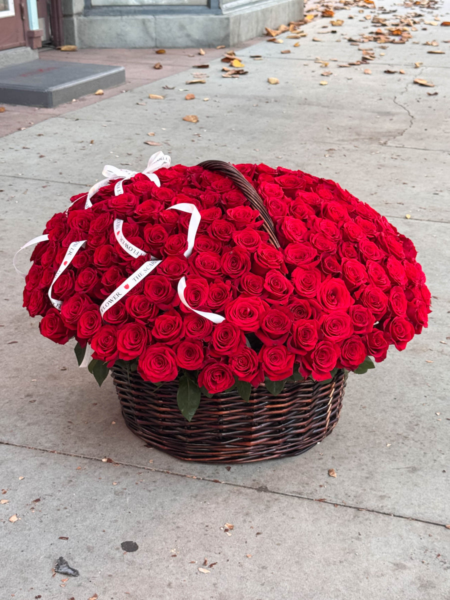 Basket - Royal Red - 200 Freedom Roses