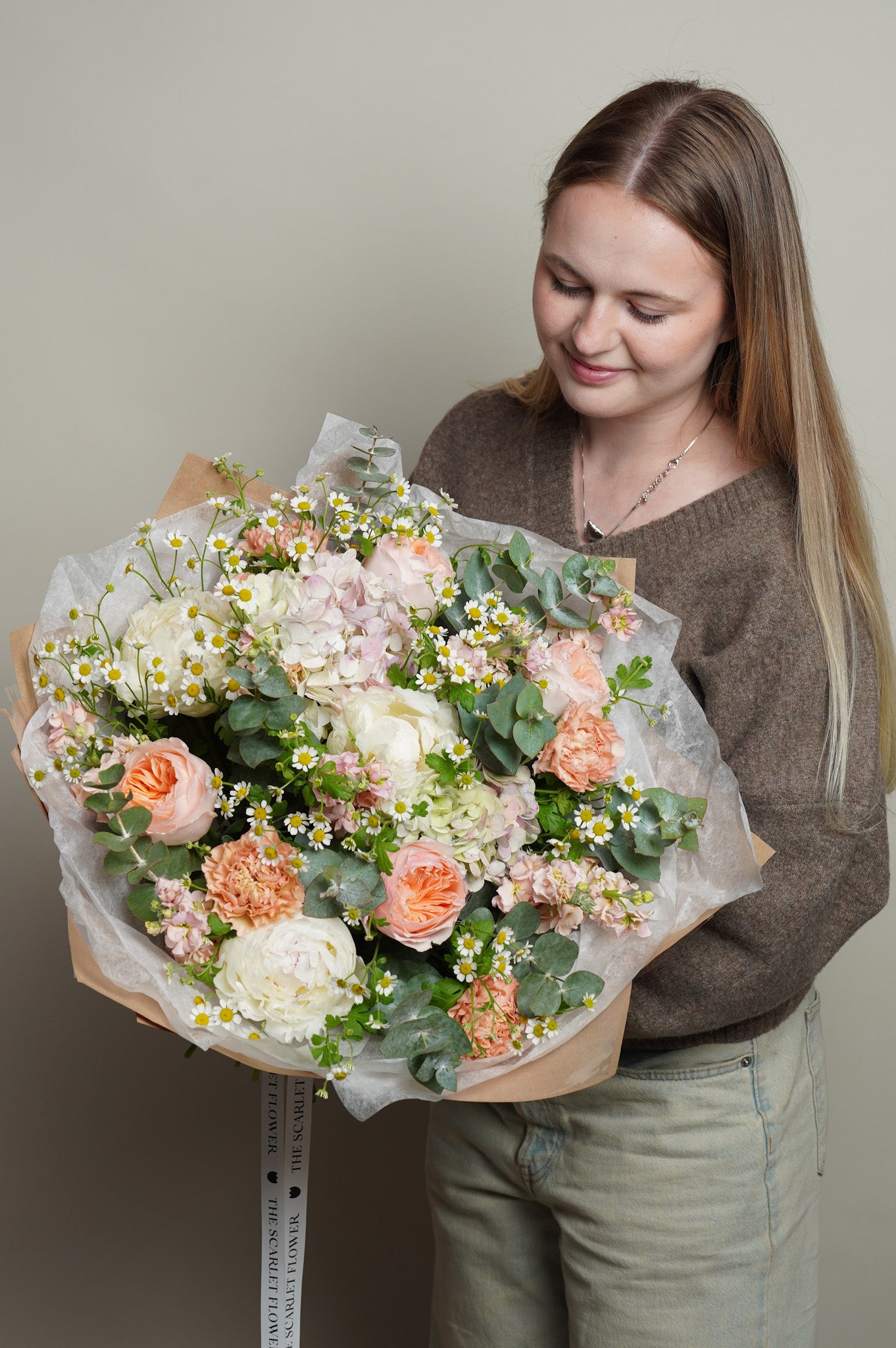 Bouquet - Pastel Crush - Peony, garden rose, chamomile