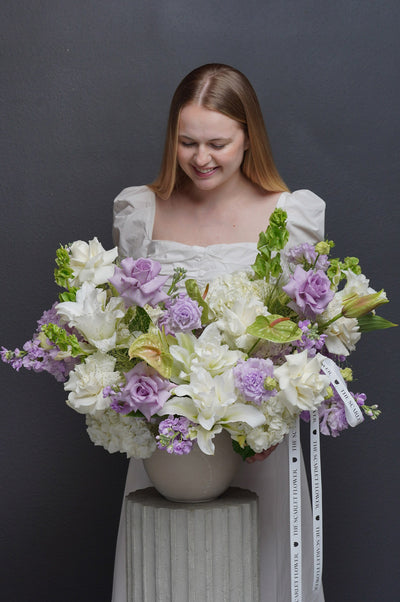 Vase - Cantata - roses, lilies, anthuriums