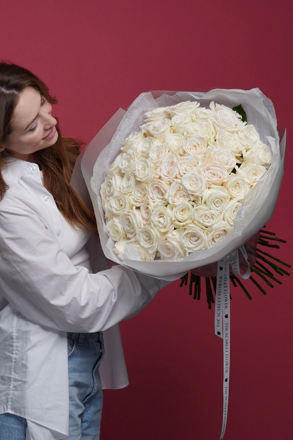 White Roses Bouquet - Same Day Delivery