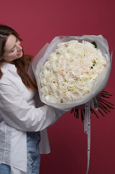 White Roses Bouquet - Same Day Delivery