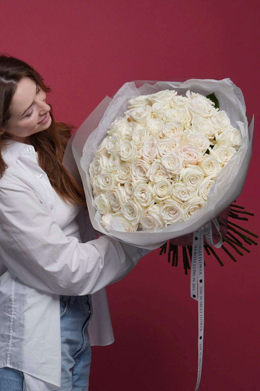 White Roses Bouquet - Same Day Delivery