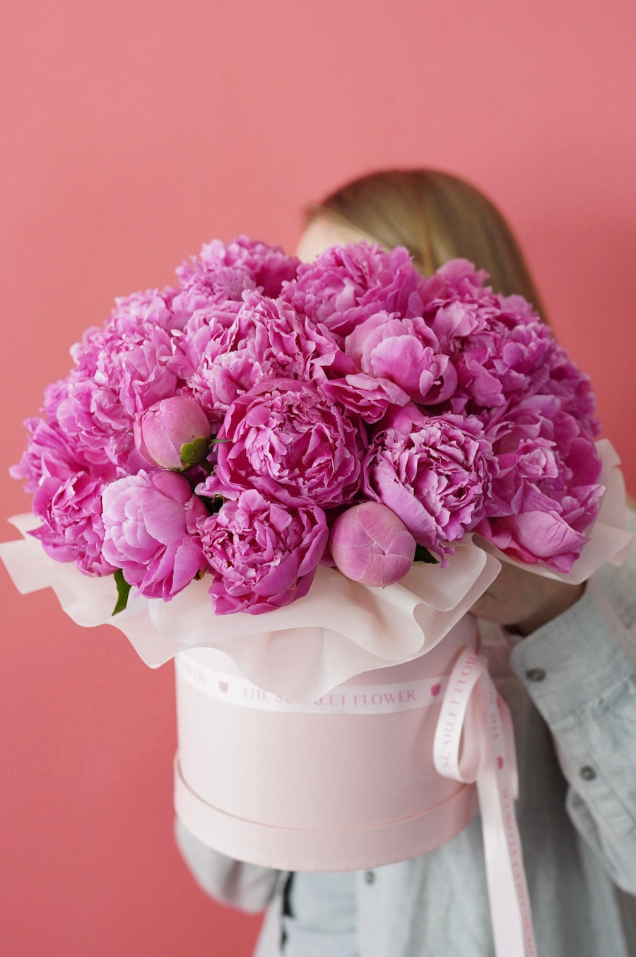 Flower Box - Bright Pink Peonies