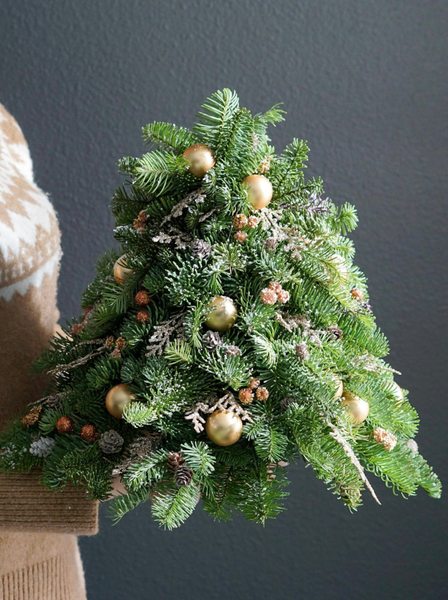 Christmas Tree - Golden Spruce - Noble Fir, ornaments