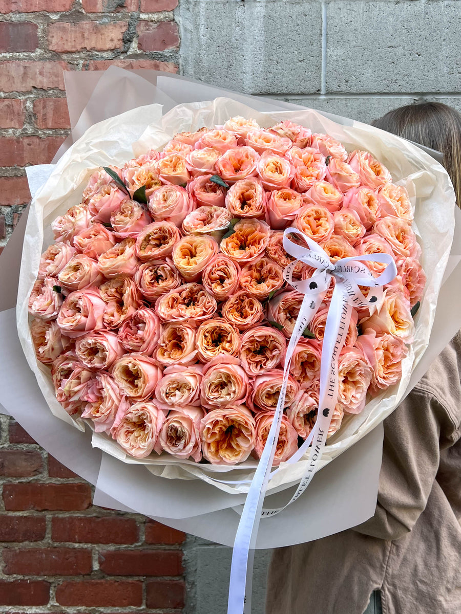 Bouquet - Peaches - 75 peony roses, same day delivery