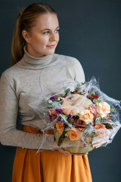 Custom Pumpkin Halloween Flowers