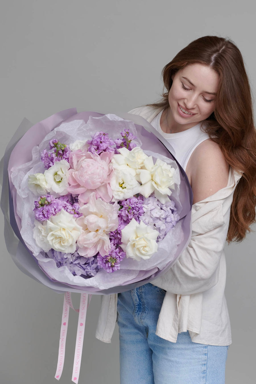 Lavender Blush - Bouquet of Hydrangeas, Roses, Stock, and Peonies