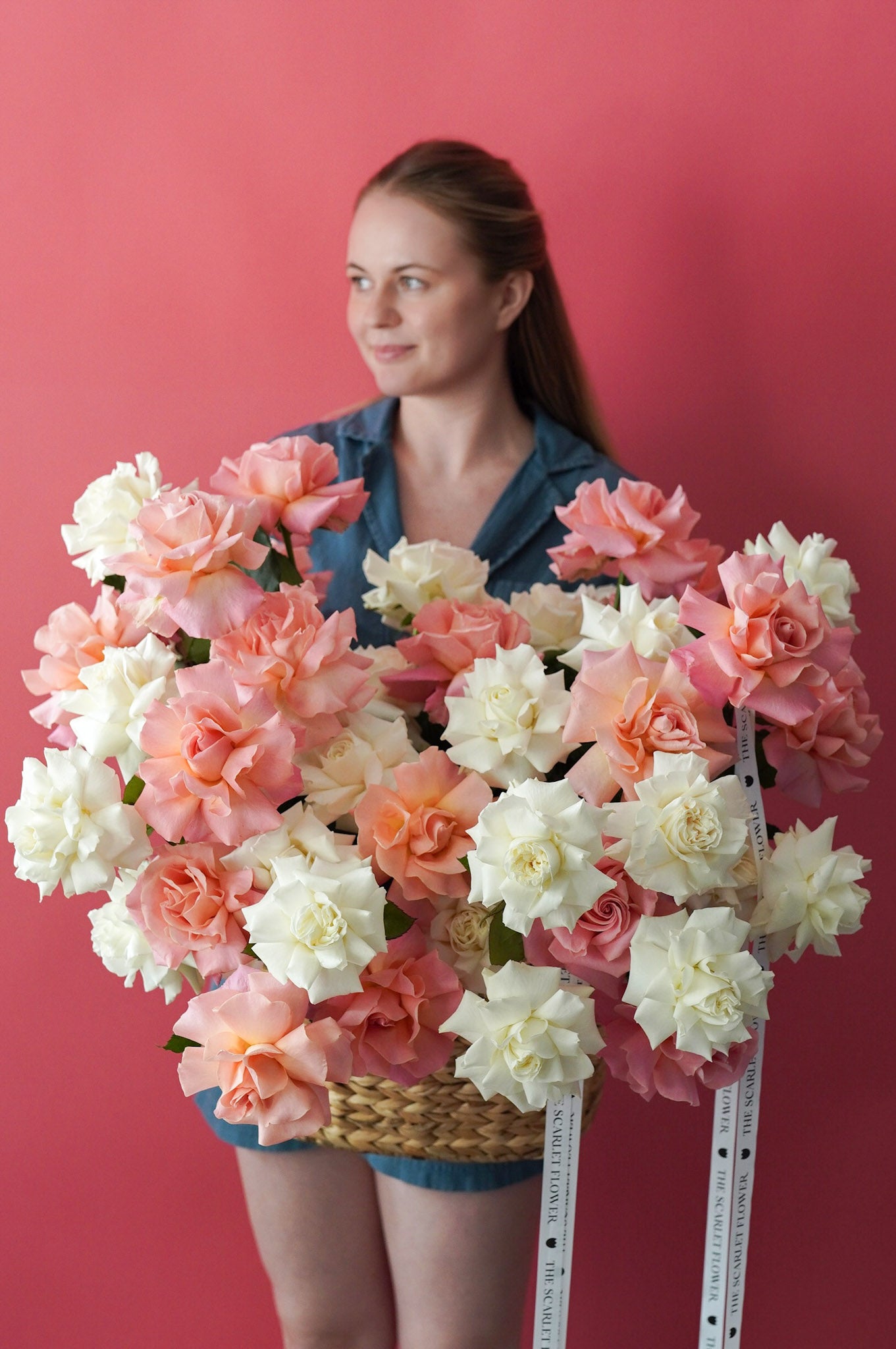 Basket - Peachy - French Roses
