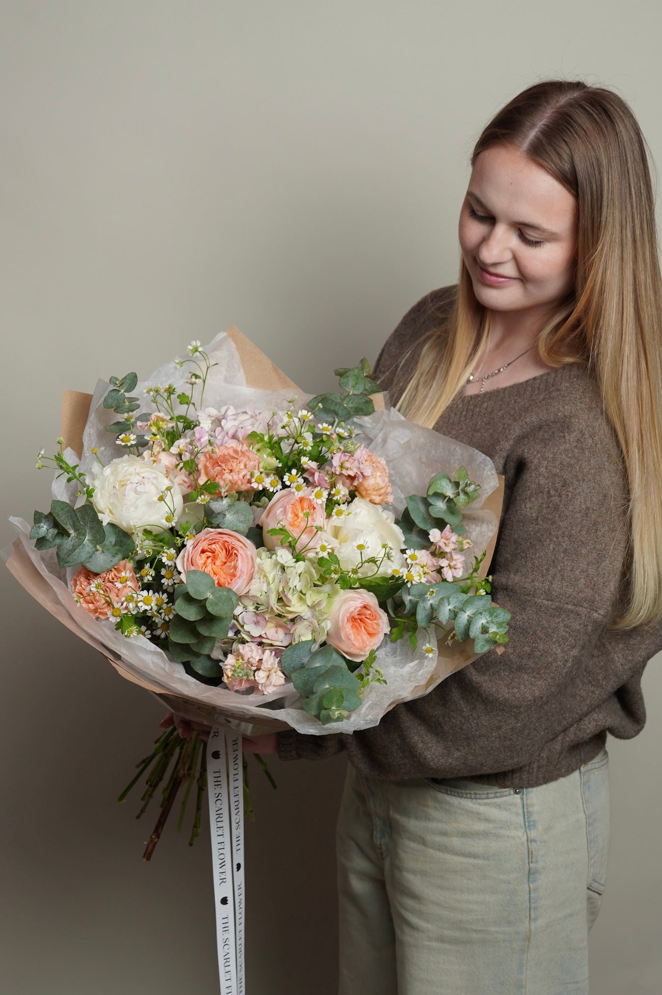 Bouquet - Pastel Crush - Peony, garden rose, chamomile