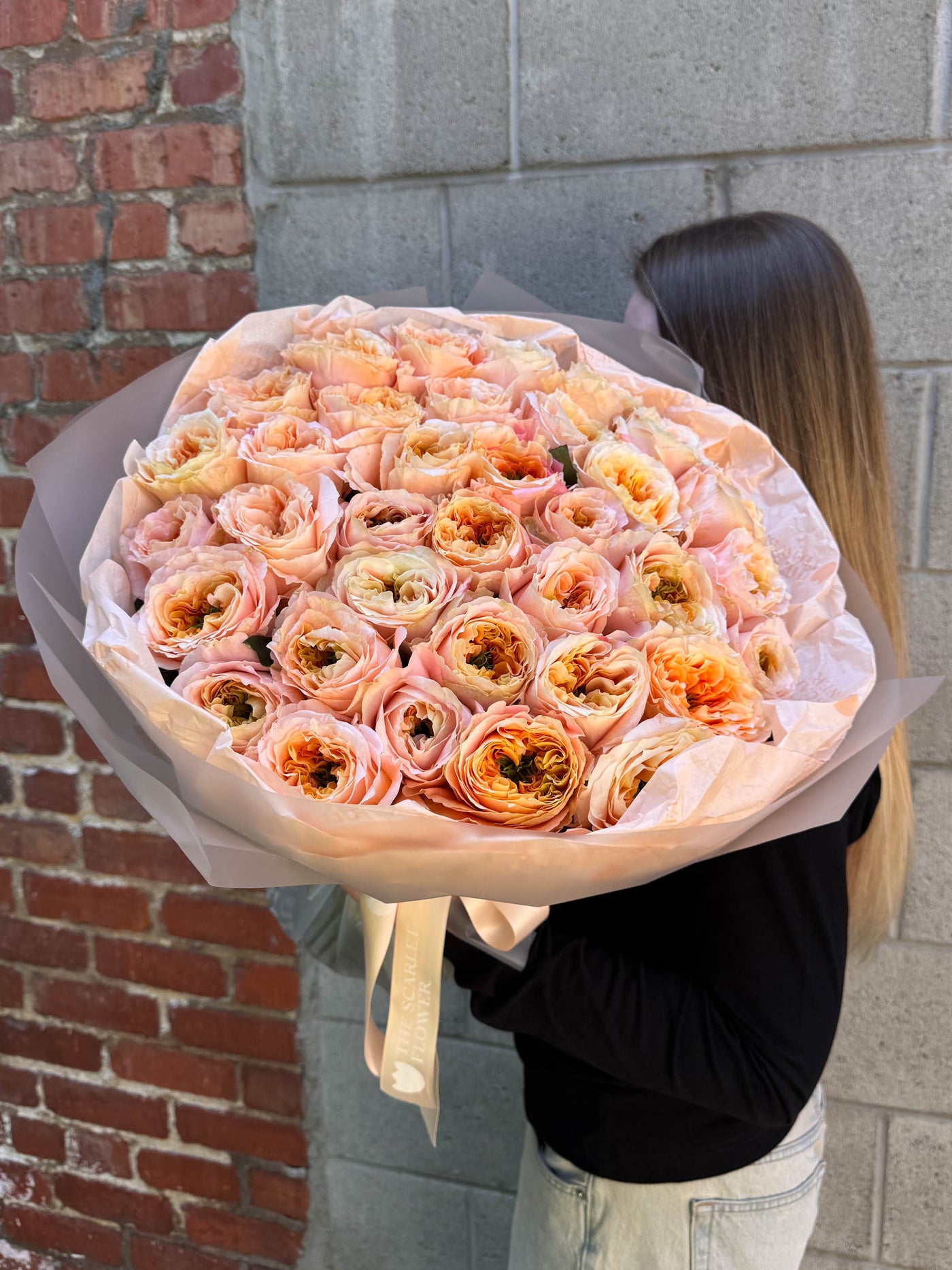 Bouquet - Melon Xpression - Peony Garden Roses – THE SCARLET FLOWER