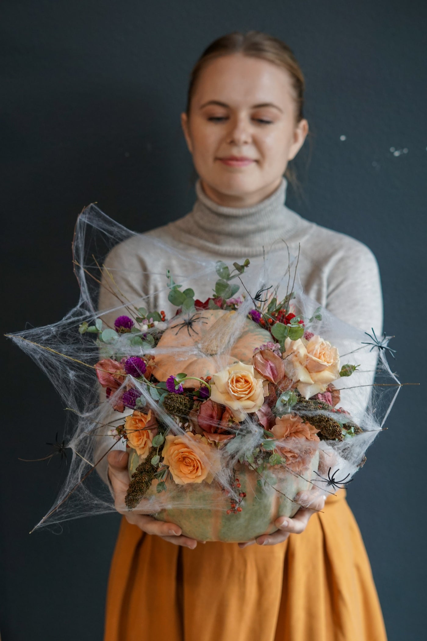 Custom Pumpkin Halloween Flowers