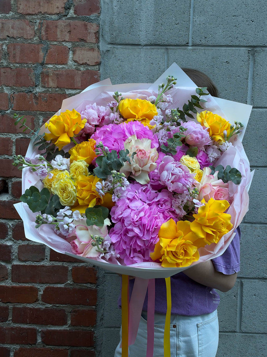 Bouquet - Sunshine Crush - peonies, roses, hydrangeas