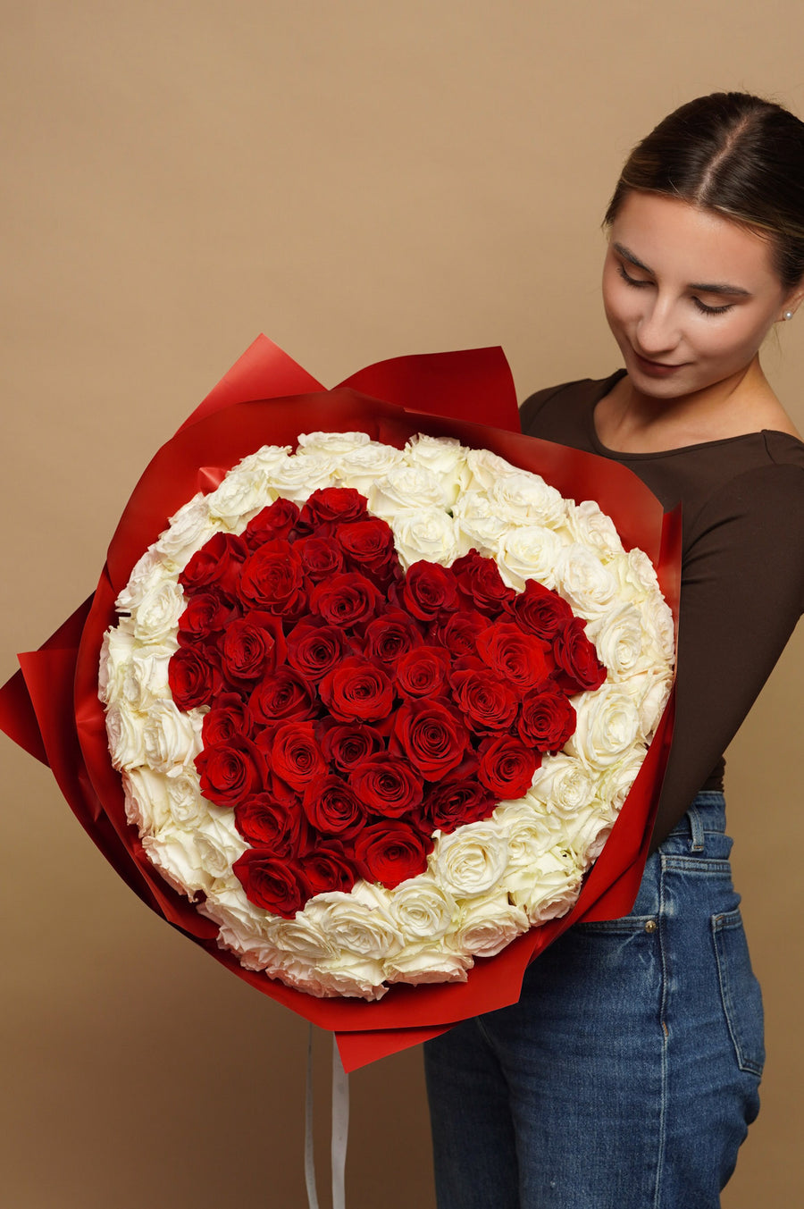 Bouquet - My Heart - red and white roses