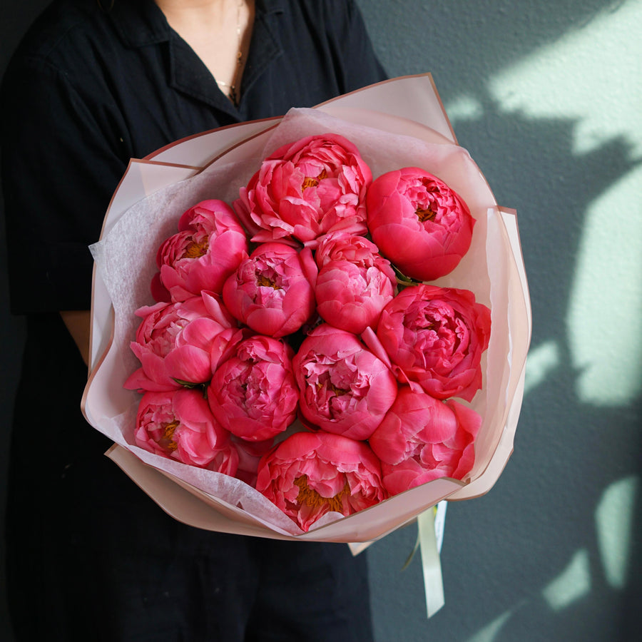 Bouquet Coral Love - coral charm peonies