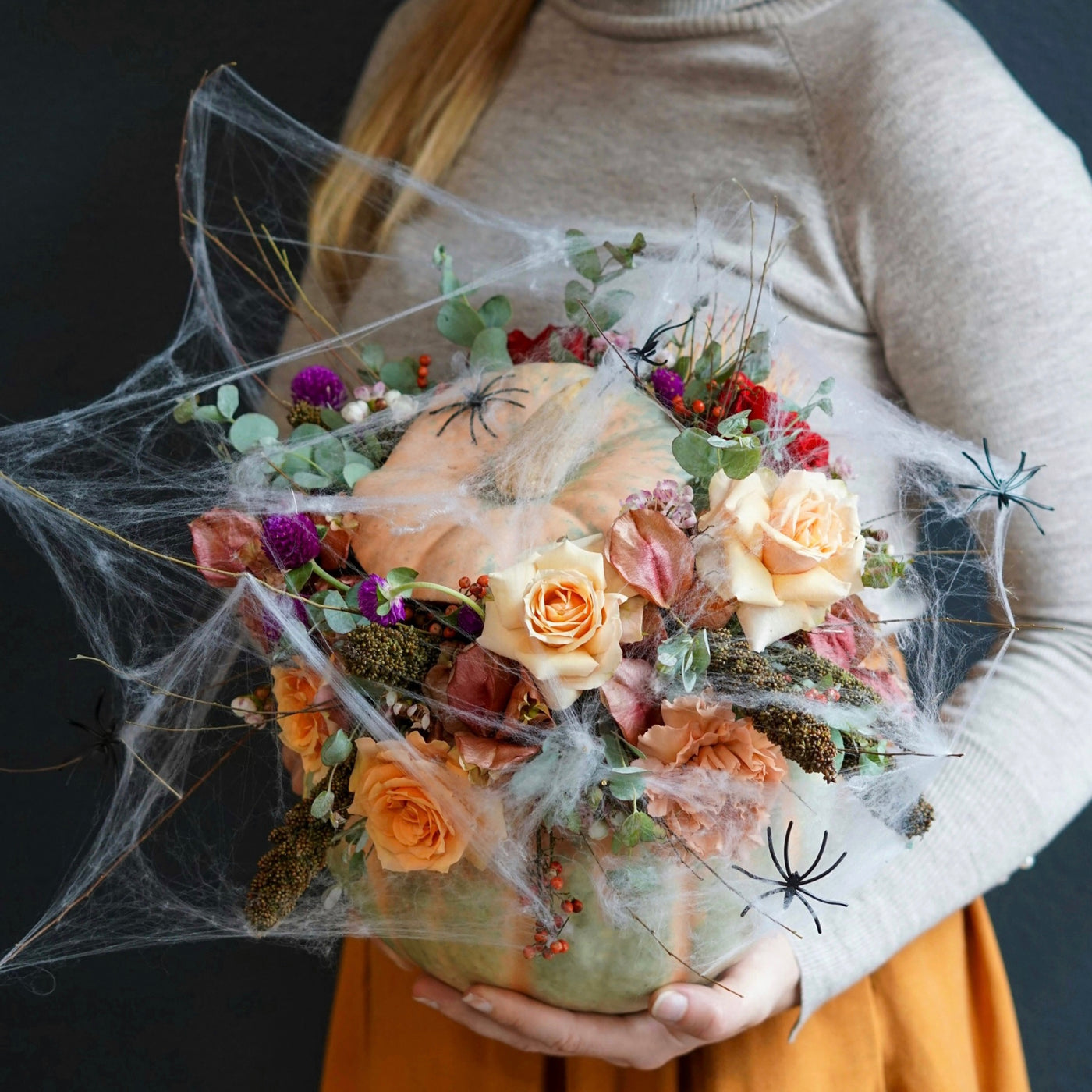 Custom Pumpkin Halloween Flowers