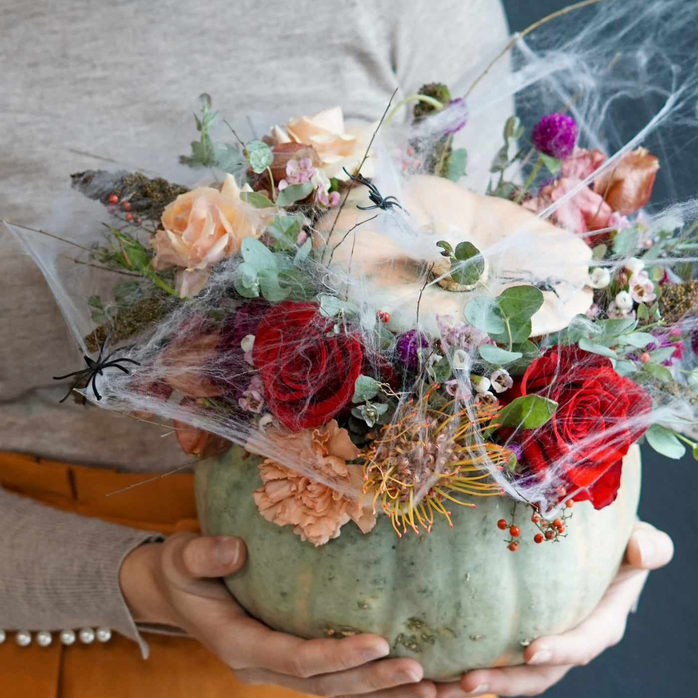 Custom Pumpkin Halloween Flowers